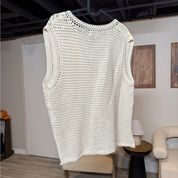 Sincerely Jules Button Up Cropped crochet Sweater Vest - Picture 9 of 9